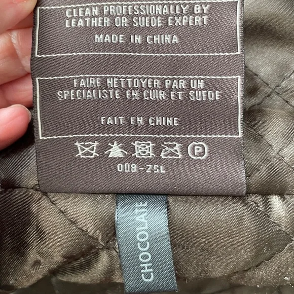 Andrew Marc Chocolate Brown Leather Moto Jacket Men’s Large Quilted Lining - Picture 10 of 13